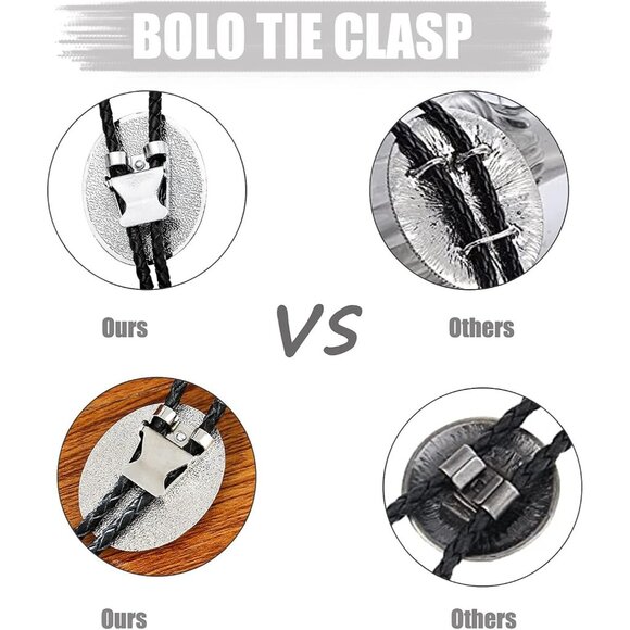 Handmade Round Shape Western Cowboy Bola Tie - Tiger Eye - Picture 6 of 6